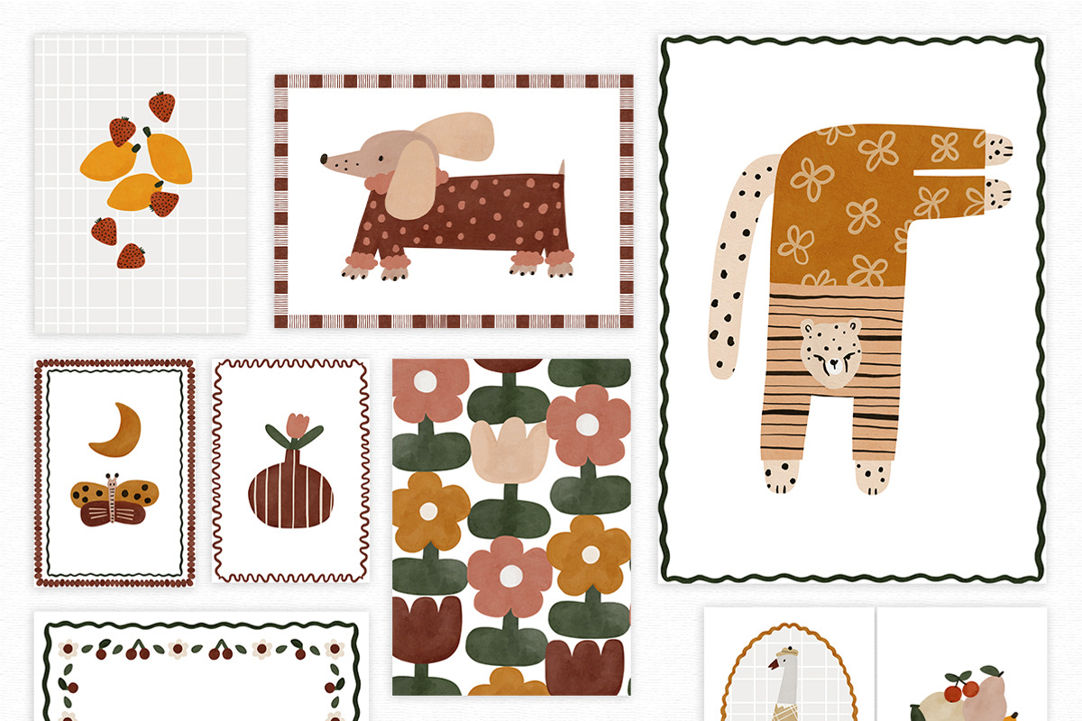 GOUASHE NURSERY hand-drawn set, an Animal Illustration by erasovas (Photo 5 of 14)