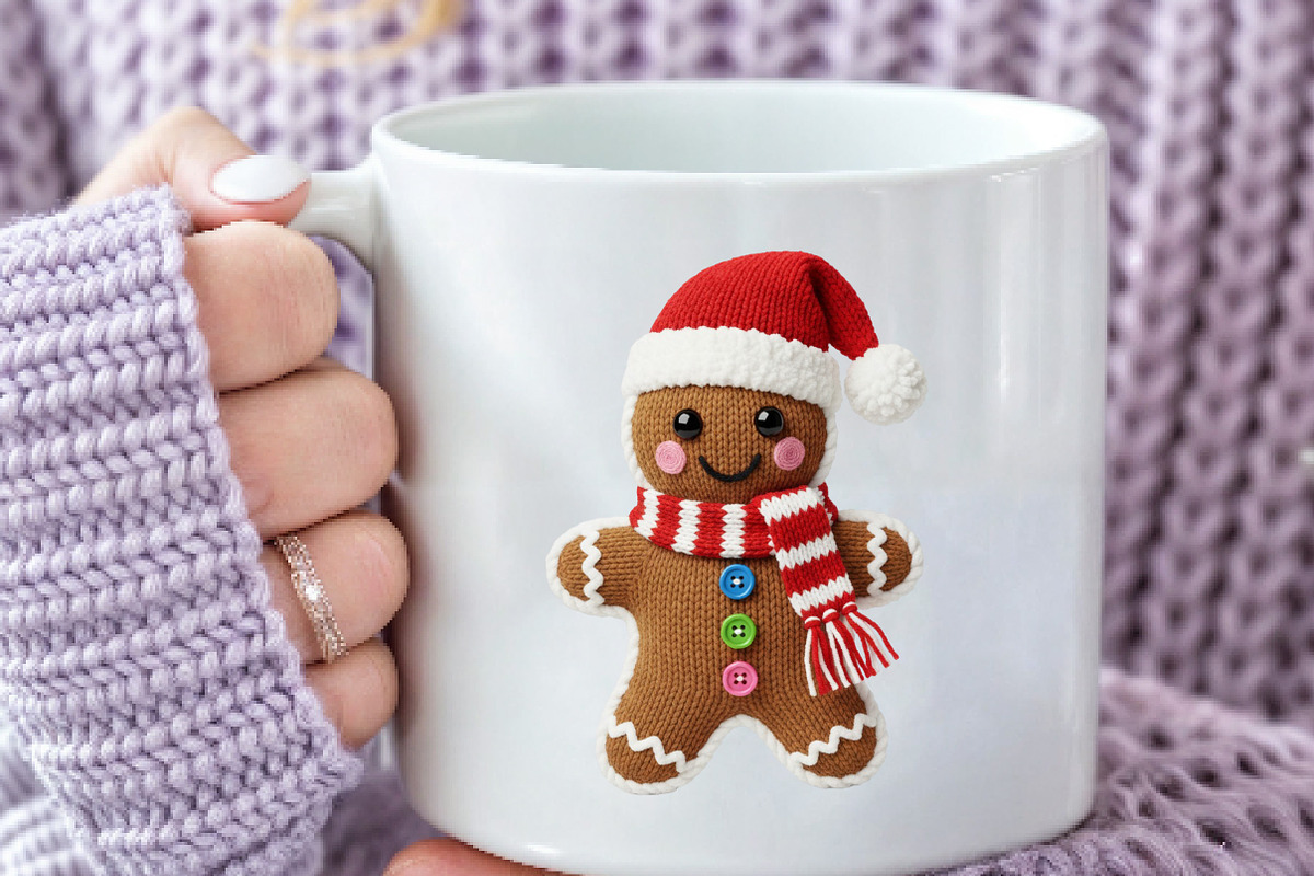 Faux Yarn Christmas Gingerbread Man, an Illustration by Dream Creation (Photo 5 of 5)