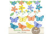 Butterflies Digital Papers & Clipart, a Pattern Graphic by JennyL Designs (Thumbnail 2 of 9)