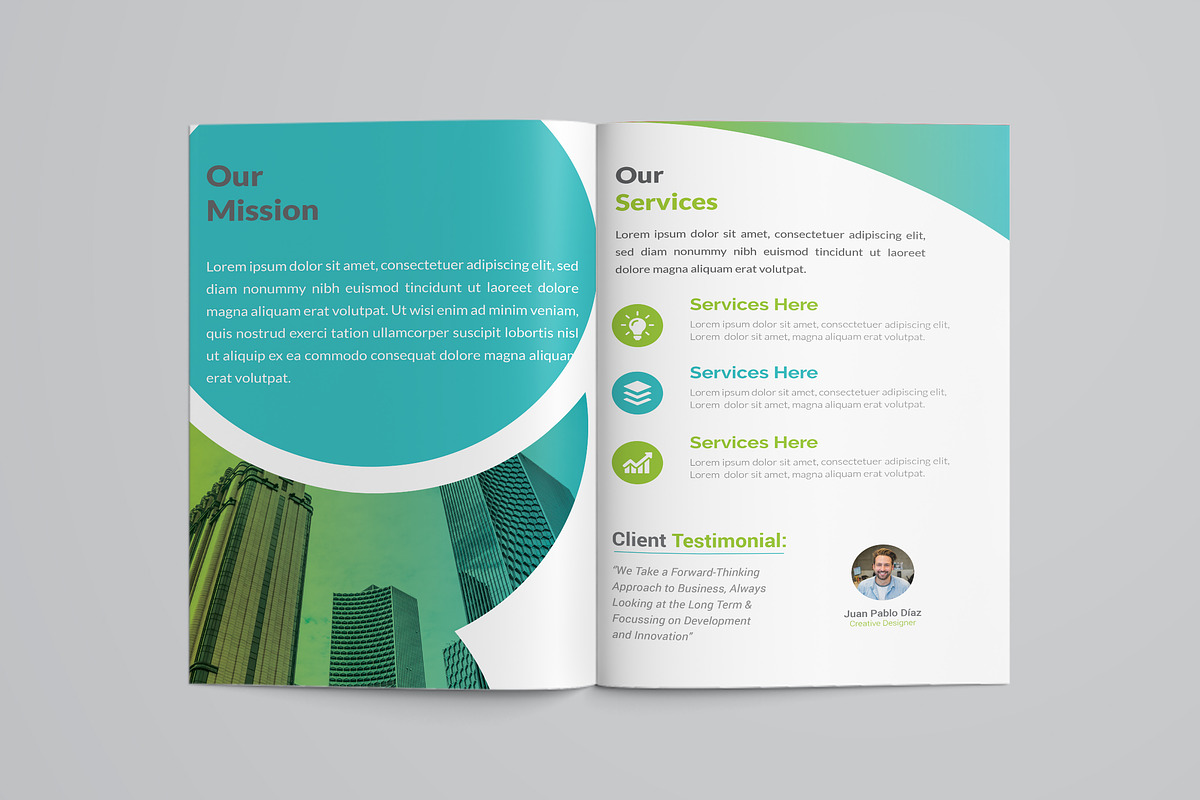 Creative Bifold Brochure, a Brochure Template by ZAAS (Photo 3 of 8)