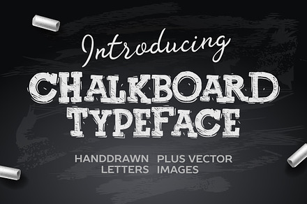 Chalkboard typeface, a Sans Serif Font by PREMIUMVECTOR