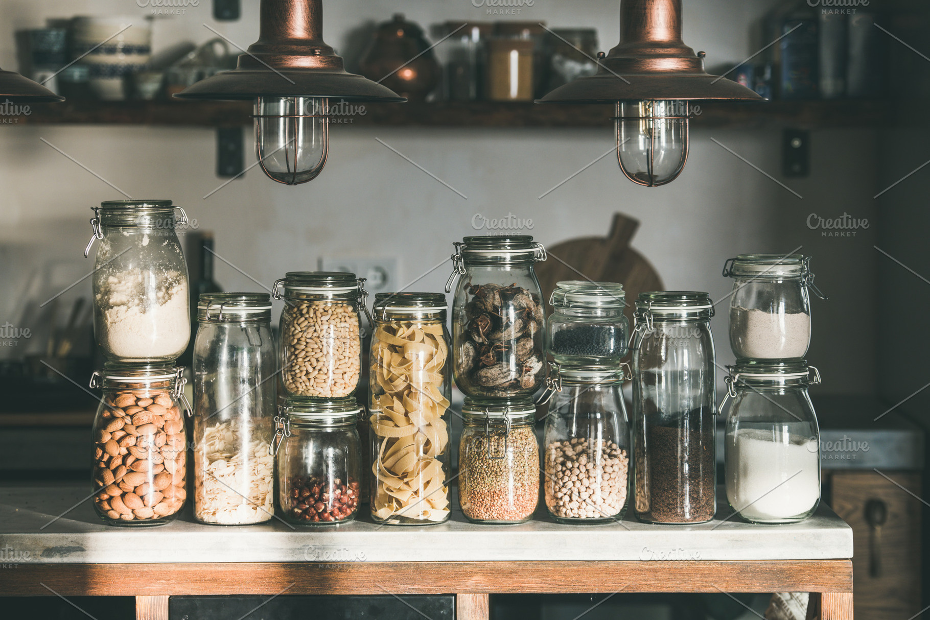 Grains cereals nuts dry fruit stock photo containing rustic and kitchen, a Food & Drink Photo by Foxys