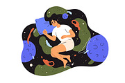 Sleeping people have dreams at night, a Person Illustration by Good Studio (Thumbnail 4 of 12)