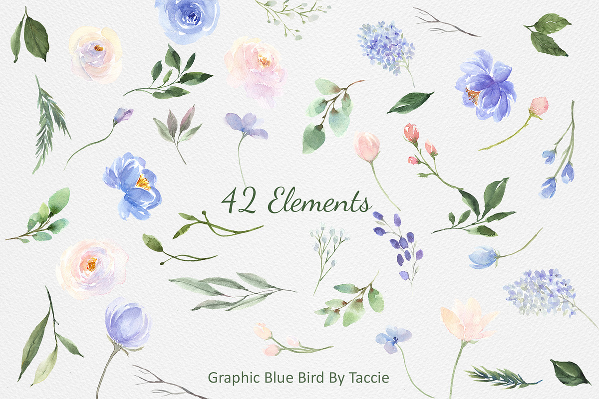 Pastel Flowers in Pink and Blue, an Illustration by Graphic Blue Bird (Photo 4 of 7)