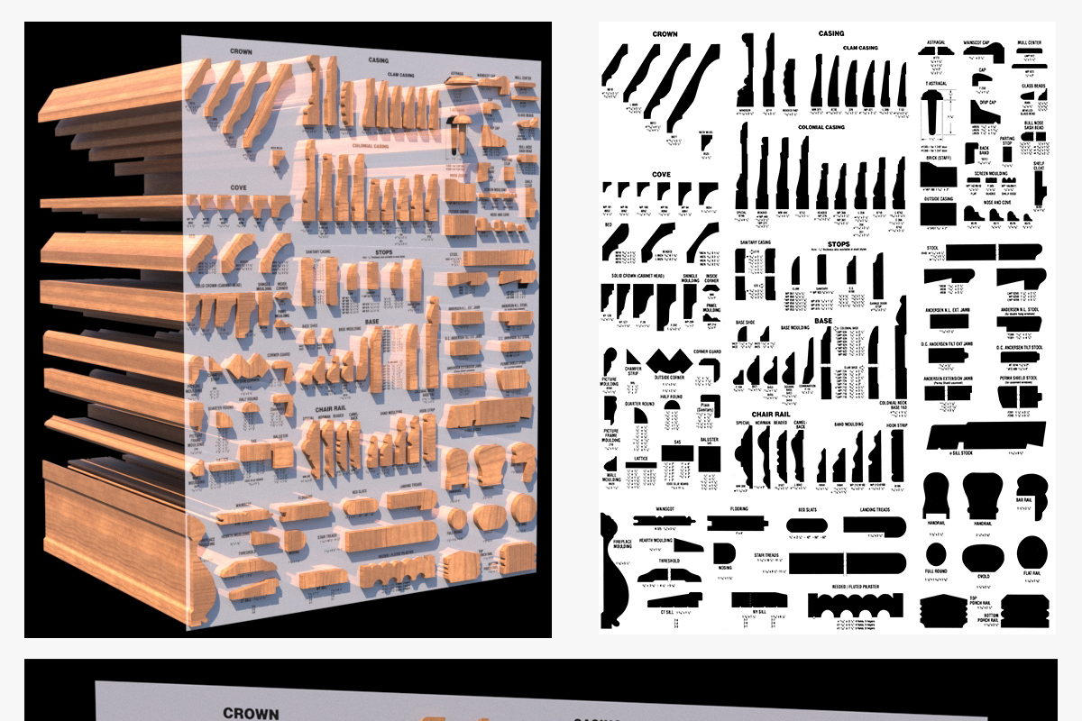 Molding Kitbash V1 - 128 Profile Set, an Architecture 3D Model by RoHo Productions (Photo 2 of 28)