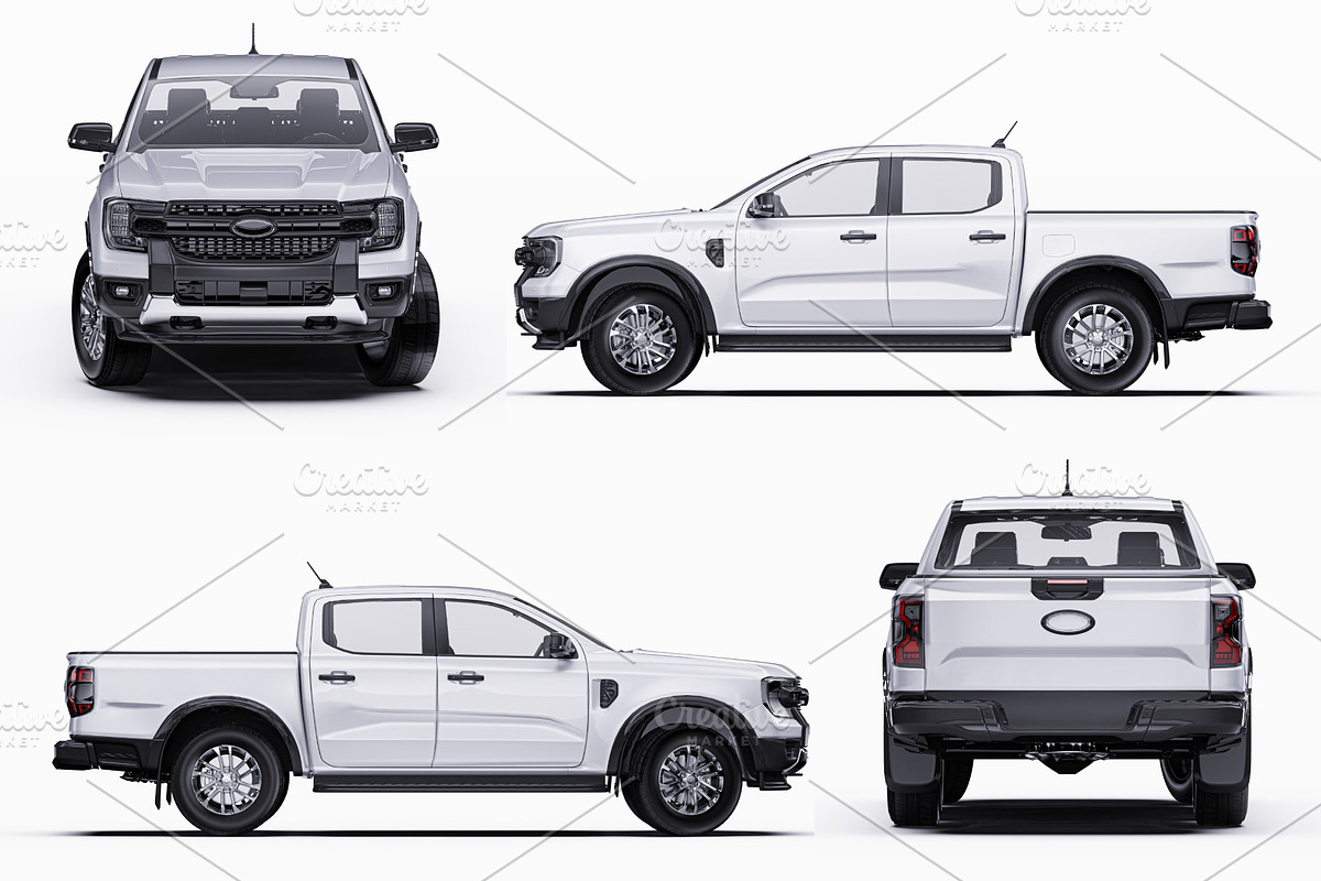 Modern Double Cab Pickup Mockup Set, a Product Mockup by Halal Graphic Studio (Photo 13 of 15)