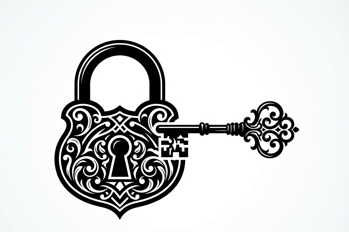 60 Ornate Key and Lock Silhouette, a Technology Illustration by Amazin_art (Photo 6 of 21)