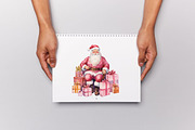 Pink Christmas Watercolor Clipart, a Seasonal Illustration by Gloria Designed It (Thumbnail 3 of 5)