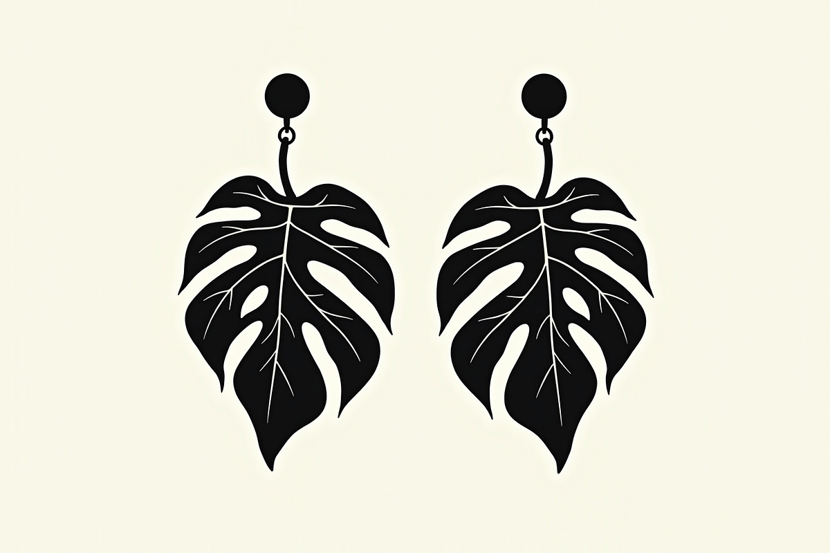 Leaf Earring Silhouette Bundle, an Object Graphic by abu67222 (Photo 14 of 16)