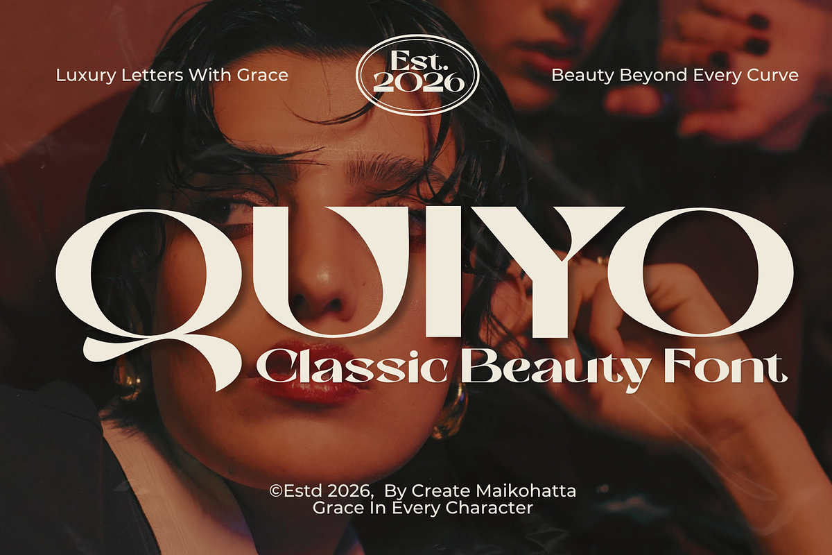 Quiyo - Classic Beauty Font, a Sans Serif Font by MaikoHatta (Photo 1 of 7)