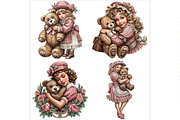 Girl With Teddy Bear Clipart PNG, a Person Illustration by Memories By Lea (Thumbnail 4 of 20)