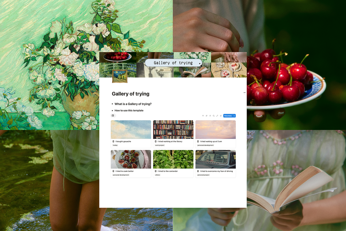 Gallery of trying - Notion template