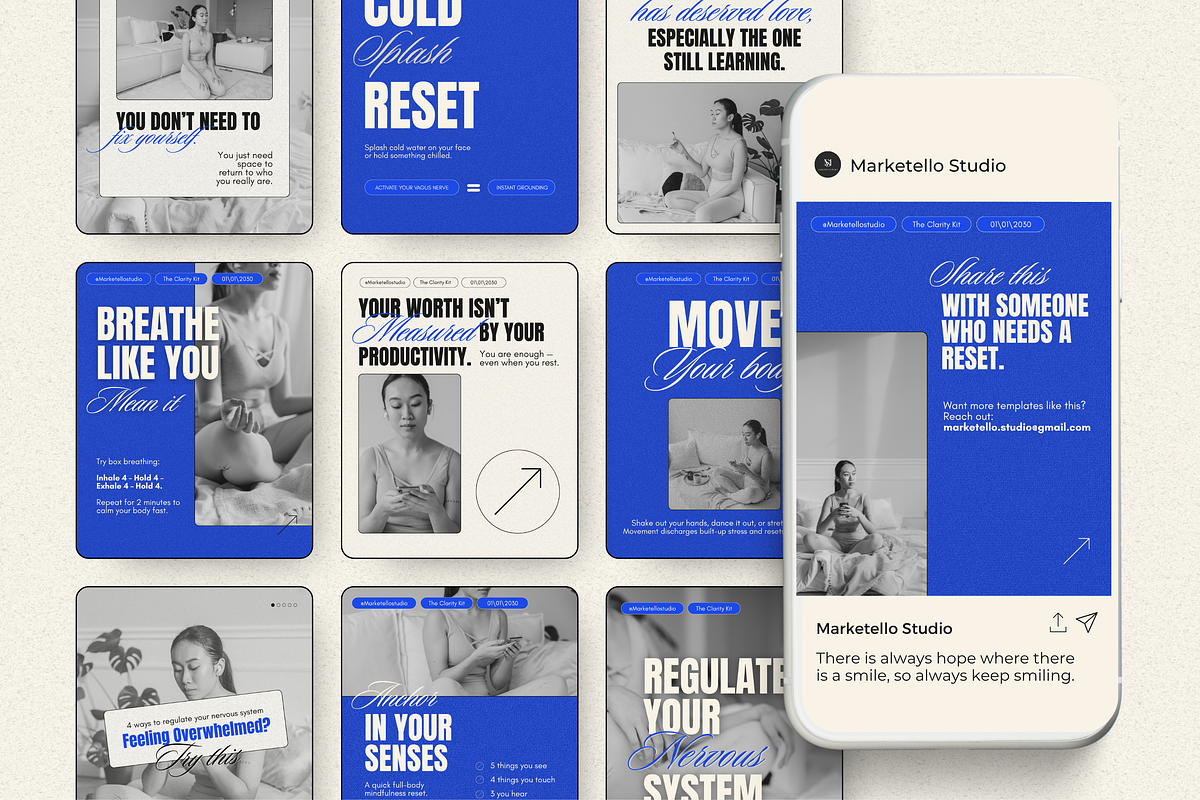 Instagram Carousel CANVA Templates, a Social Media Template by Marketello Studio (Photo 3 of 5)