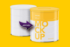 Milk Powder Can - High Angle Mockup