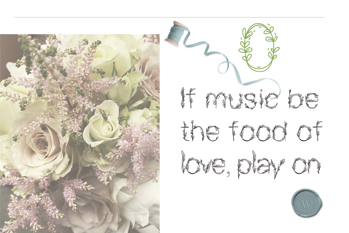 Garden|floral romantic font preview 6