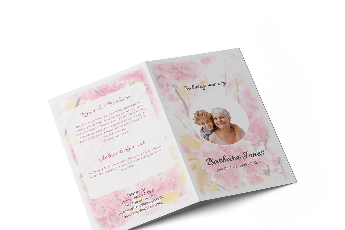 Obituary program template, a Brochure Template by inserenity (Photo 2 of 5)