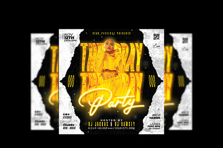 Club Party Flyer Template, a Flyer Template by FlyerPixles(SP11)