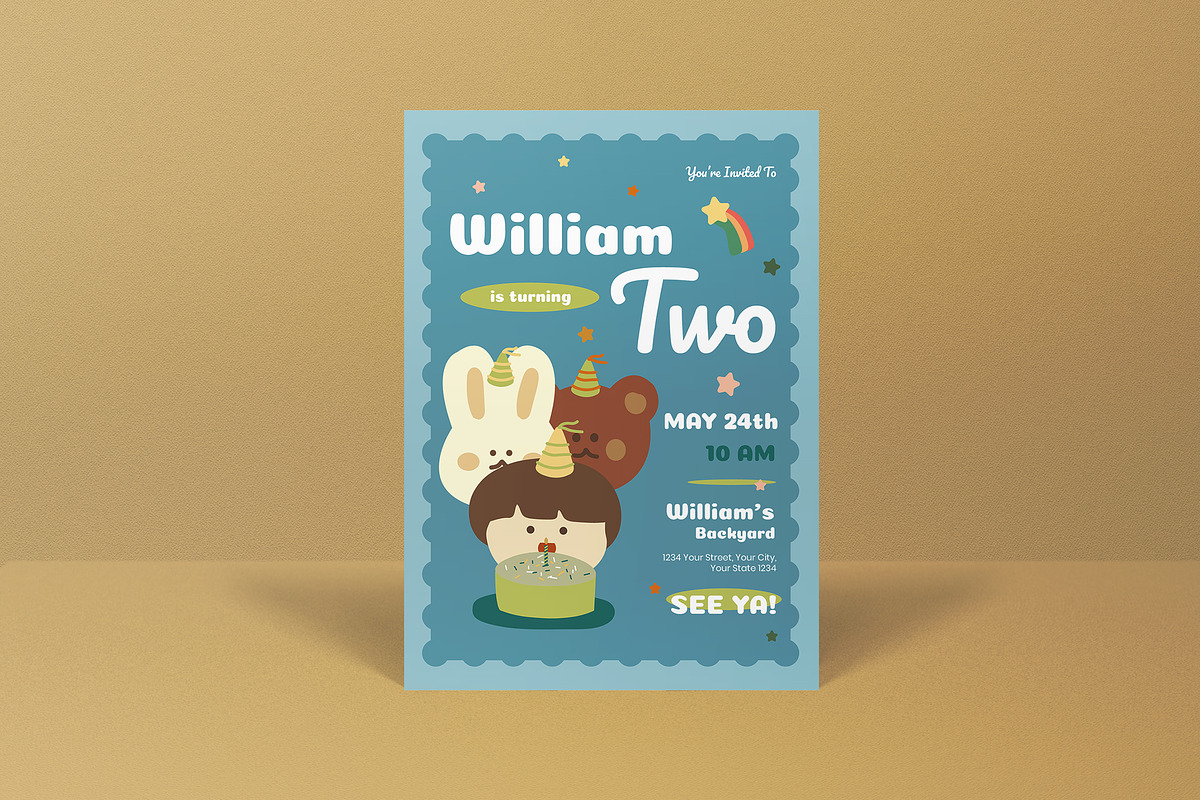 Kids Birthday Invitation, an Invitation Template by graphicook (Photo 2 of 3)