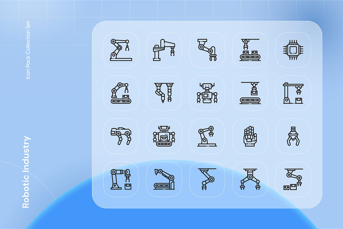 Robotic Industry Icon Set, an Outline Icon by Nathaya Studio (Photo 2 of 2)