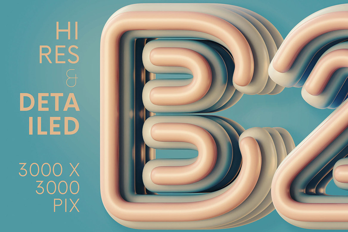 Rounded & Matte - 3D Lettering, a Graphic by MIIM (Photo 2 of 8)