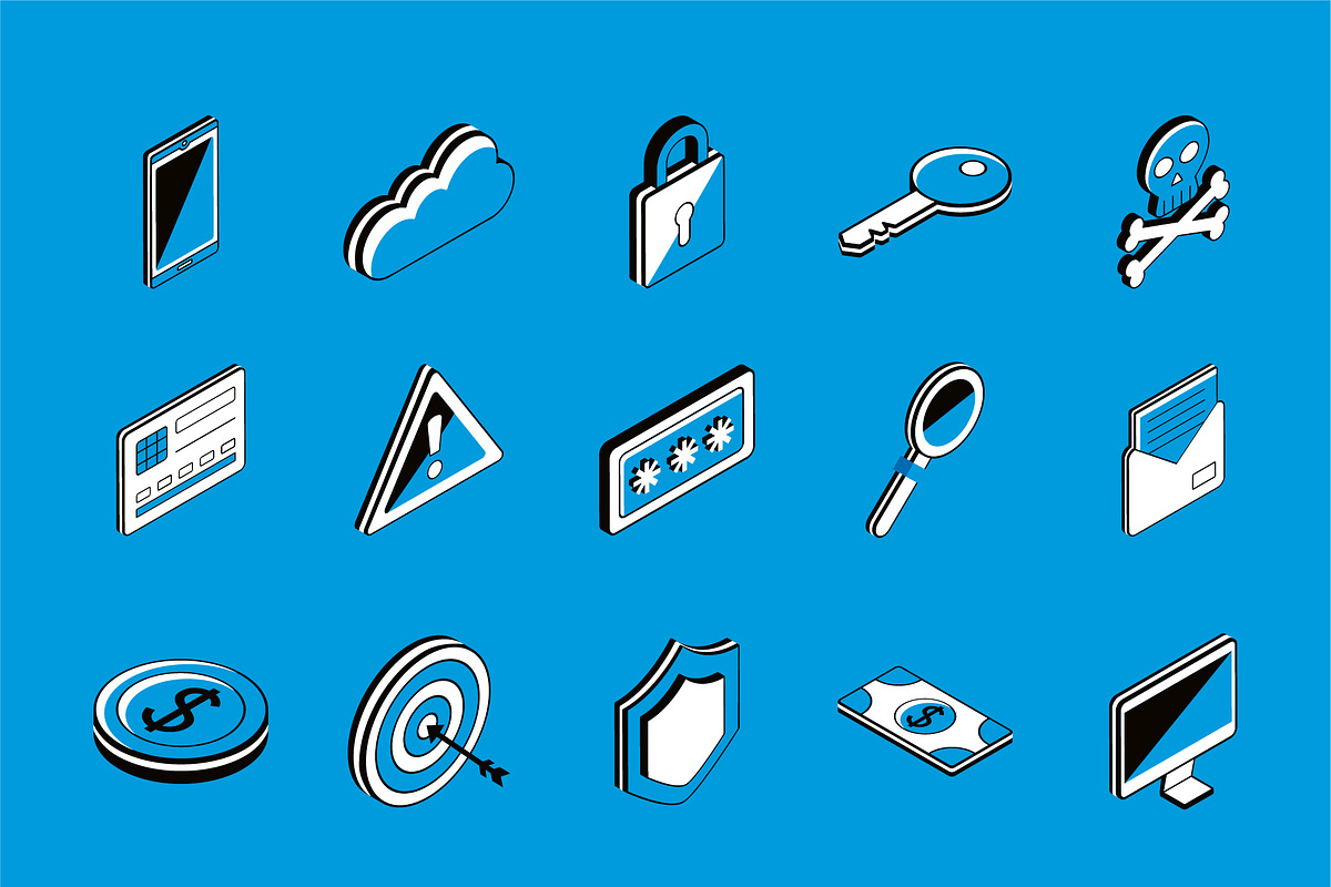 Isometric Cyber Security Icons