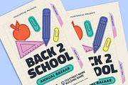 Modern Back To School Bazaar Flyer, a Flyer Template by Gumico Studio. (Thumbnail 3 of 3)