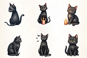 Black Cat Sitting Clipart, an Illustration by CrexoraLab (Thumbnail 3 of 5)