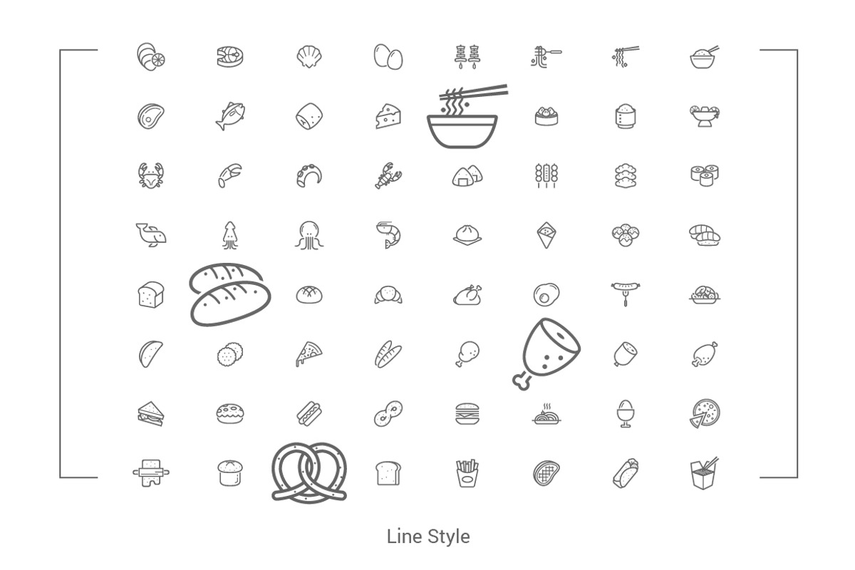 64 Food Icons, an Icon by WORAKAMON Design Studio (Photo 4 of 8)
