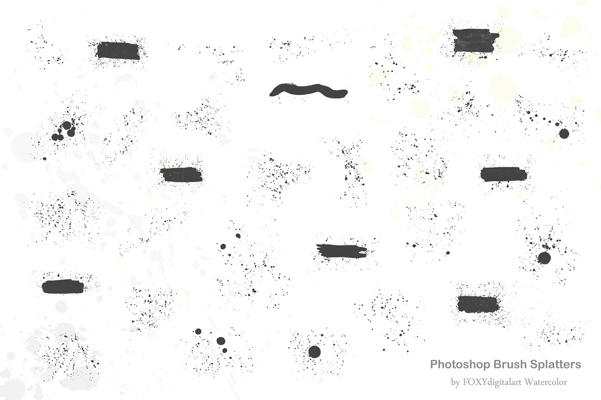 Paint splatter photoshop brush set, a Brush Add-On by FOXYdigitalart (Photo 4 of 6)