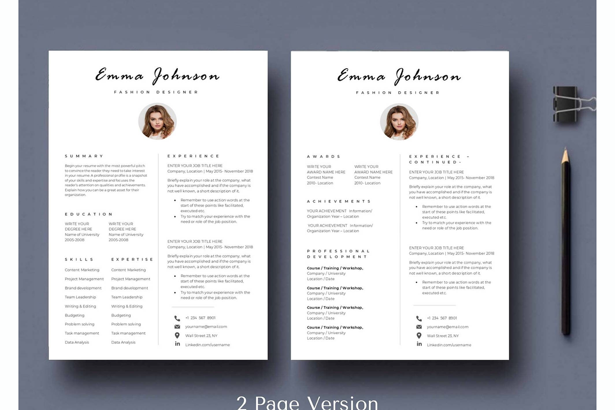 Collage Resume template, Cv template, a Resume Template by Climbwithelevator (Photo 2 of 9)