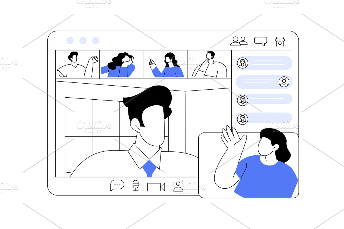 Conferencing app isolated cartoon, a Technology Illustration by Visual Generation
