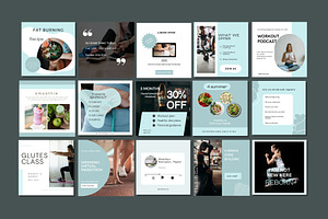 Fitness Instagram Post Template, a Social Media Template by Deepa Template Studio