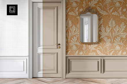 Wallpaper Wainscotting Mockup PSD, a Household Mockup by 1001 mockups