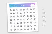 Car Line Icons Set, an Outline Icon by Voysla's Shop (Thumbnail 4 of 4)