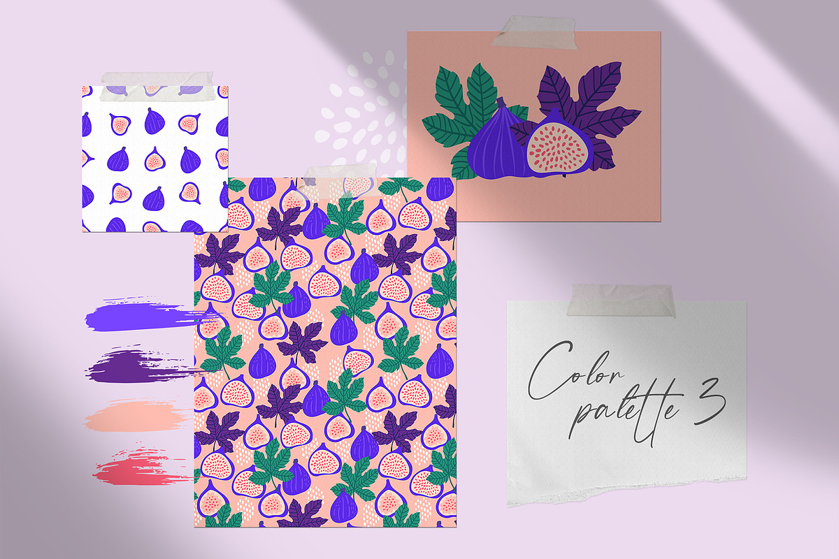 Figs pattern collection, a Pattern Graphic by Yamurchik (Photo 8 of 13)