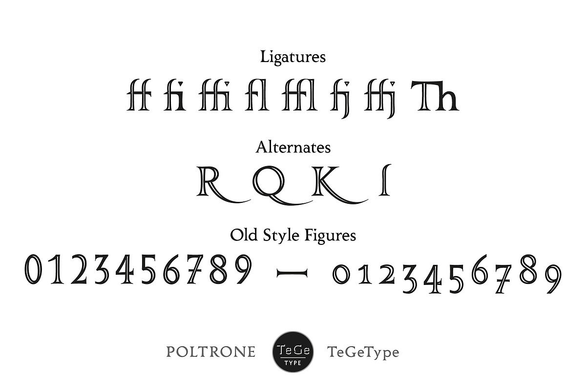 Poltrone, a Serif Font by TeGeType foundry (Photo 6 of 7)