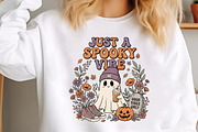 Vintage Spooky Vibe Halloween Ghost, a Seasonal Illustration by CraftArtStudio (Thumbnail 3 of 4)