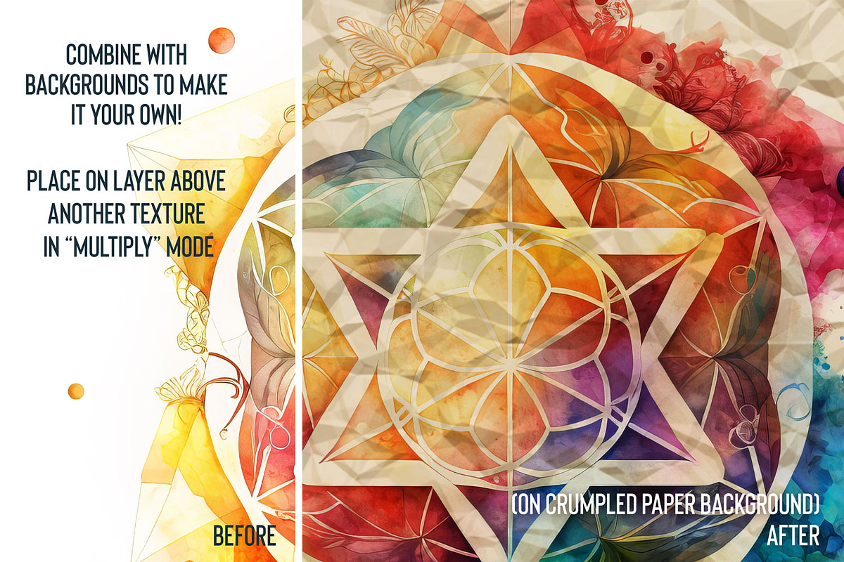 Watercolor Sacred Geometry, a Decorative Illustration by Skritch Studio (Photo 4 of 4)
