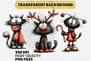 Quirky Christmas Black Cat Clipart, an Illustration by Dream Creation (Thumbnail 7 of 7)