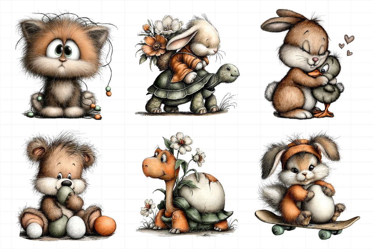 Whimsical Easter Animals Clipart, an Illustration by Daily.Designs (Photo 8 of 8)