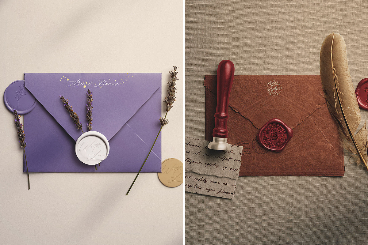 Envelope Wax Mockup Set - Styled Lay, a Product Mockup by Custom Scene (Photo 8 of 9)