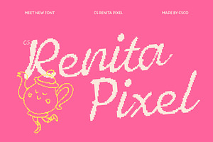 CS Renita Pixel, a Script Font by Craft Supply Co.