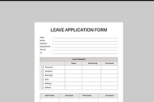 Leave Application Template