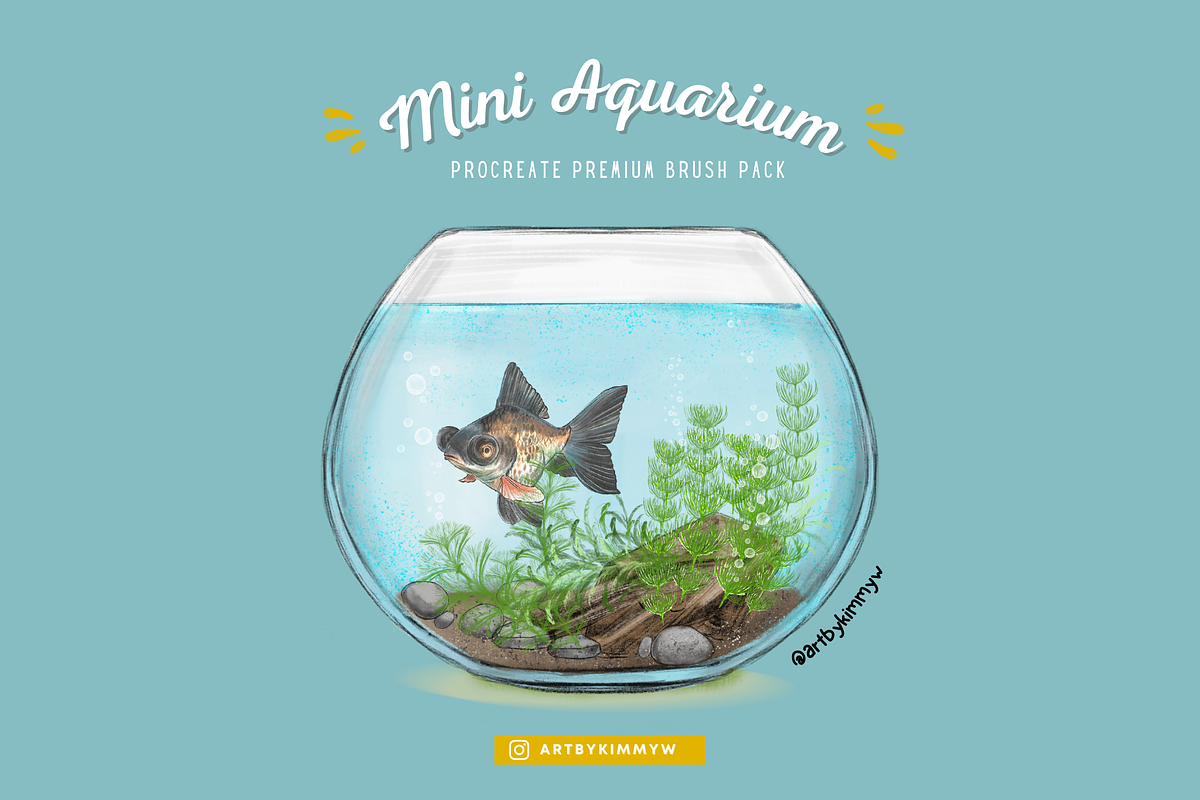 Procreate Mini Aquarium Brush Pack, a Brush Add-On by Artbykimmyw (Photo 4 of 13)