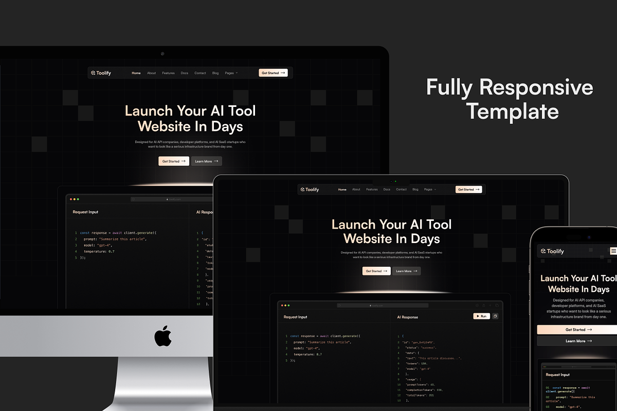 Toolify - AI Developer HTML Template, a HTML Template by TNCFlow (Photo 5 of 5)