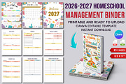 26–2027 Homeschool Management Binder, a Stationery Template by Designmela01 (Thumbnail 1 of 9)