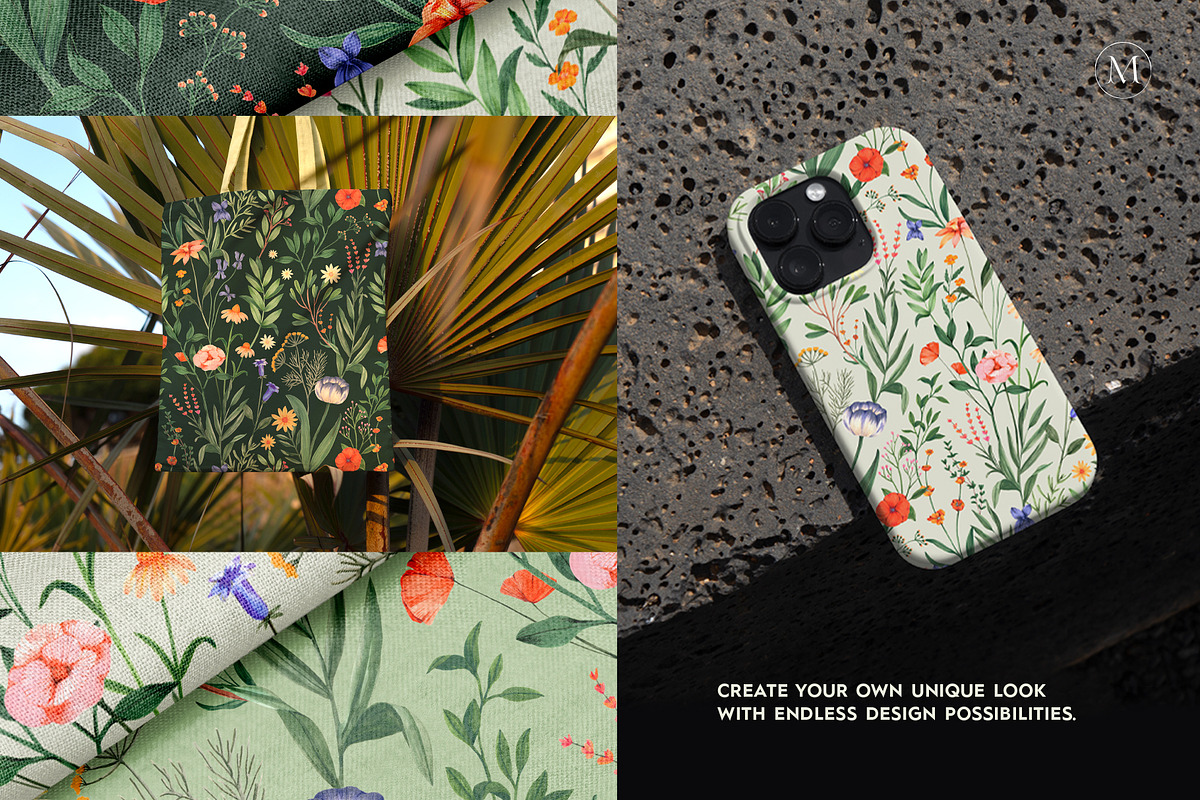 Wildbloom Botanical Pattern, a Pattern Graphic by Manimanisa (Photo 8 of 10)