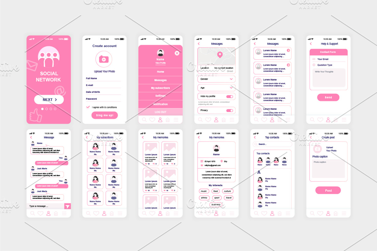 Mobile App UI Kit, a Templates & Theme by alexdndz (Photo 21 of 21)