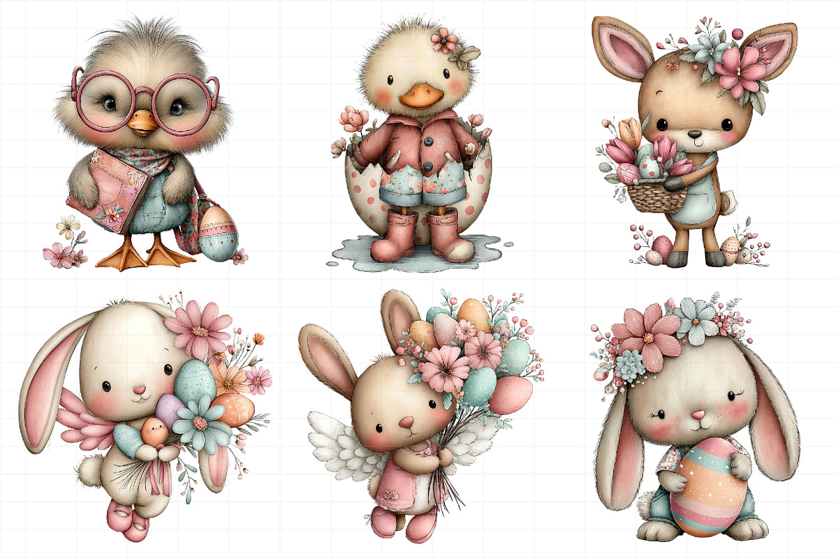 Whimsical Easter Animals Clipart, an Illustration by Daily.Designs (Photo 5 of 8)