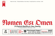 Nomen Est Omen - Blackletter Font, a Blackletter Font by Artistic & Unique (Thumbnail 1 of 15)